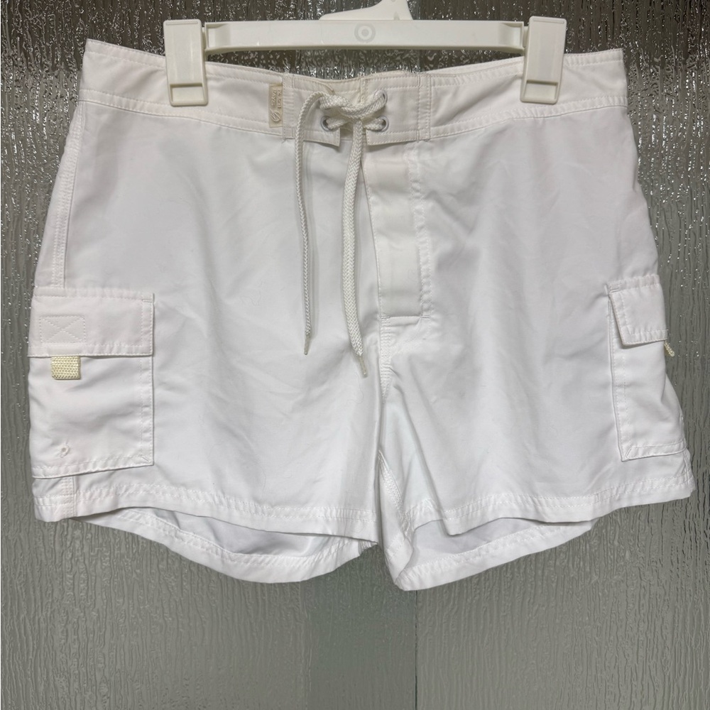 Women's White Cargo Board Shorts